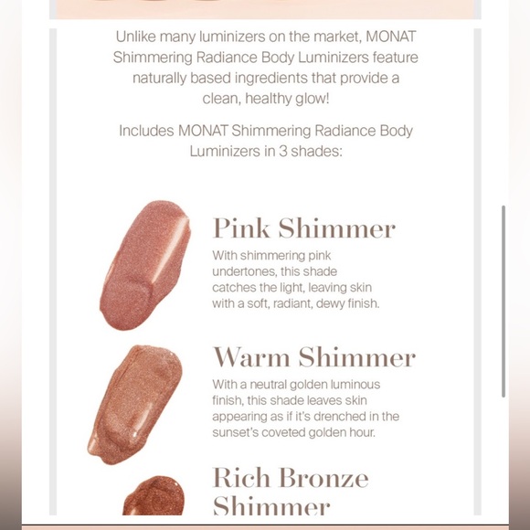 NEW! Limited Edition MONAT Shimmering Radiance Body Luminizer Gift Set! - Picture 8 of 8